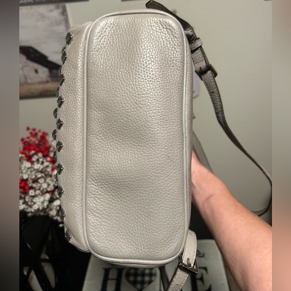 MICHAEL KORS Abbey Medium Grey Studded Pebbled Leather Backpack main image 8